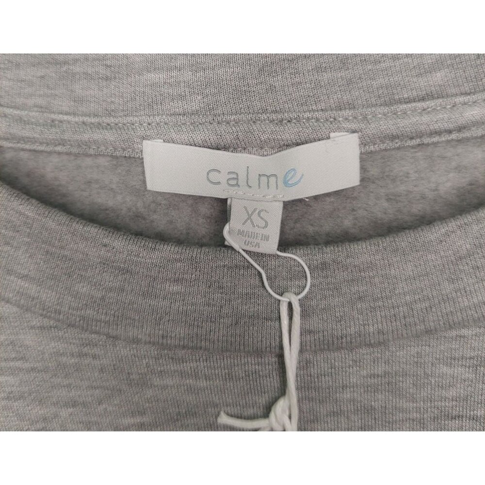 Calme By Johnny Was Women's Gray 3/4 Sleeve Crew Pullover Size XS Made in USA - Picture 2 of 9
